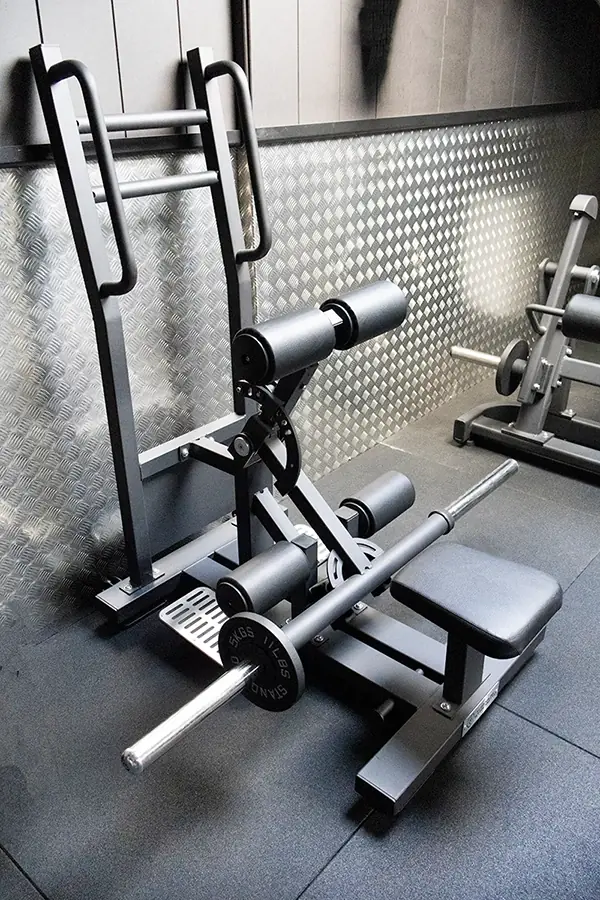 Standing hip thrust machine upstairs at Sportive Tricks gym